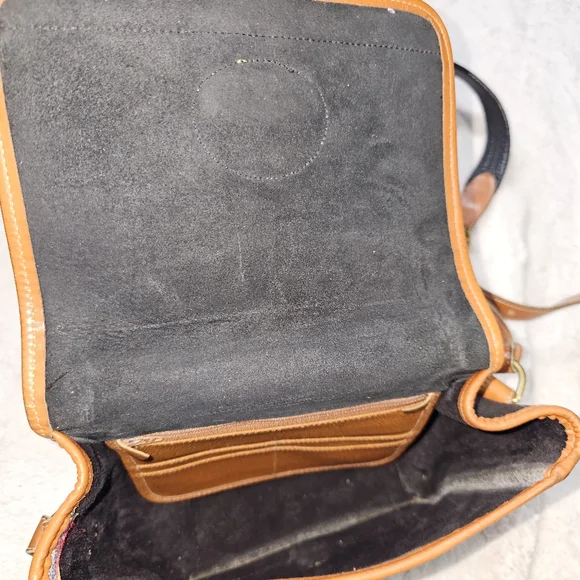 Vintage Dooney & Bourke Black Brown Leather Crossbody Satchel Bag Purse - Picture 14 of 16